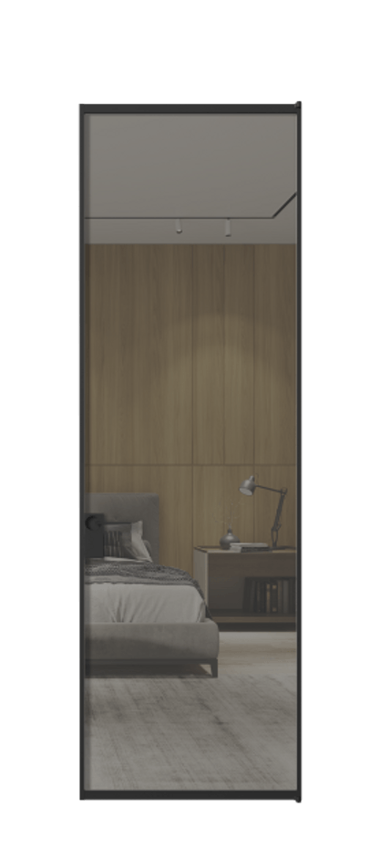 Алюминиевая дверь АЛПЛ040.01 Алюминий Черный Рефлективное серое стекло "Стопсол", калёное Цена 121970  | Volhovec