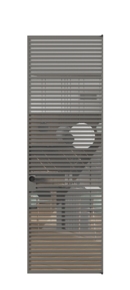 Алюминиевая дверь АЛПЛ040.07 Алюминий классический серый Рефлективное прозрачное стекло "Stopsol", калёное Цена 238670  | Volhovec