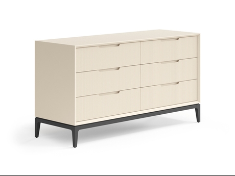 Мебель Комод Velvet 6 ящиков. Цвет Матовый светло-бежевый. Материал Гладкая эмаль. Коллекция Комод Velvet 6 ящиков. Картинка.