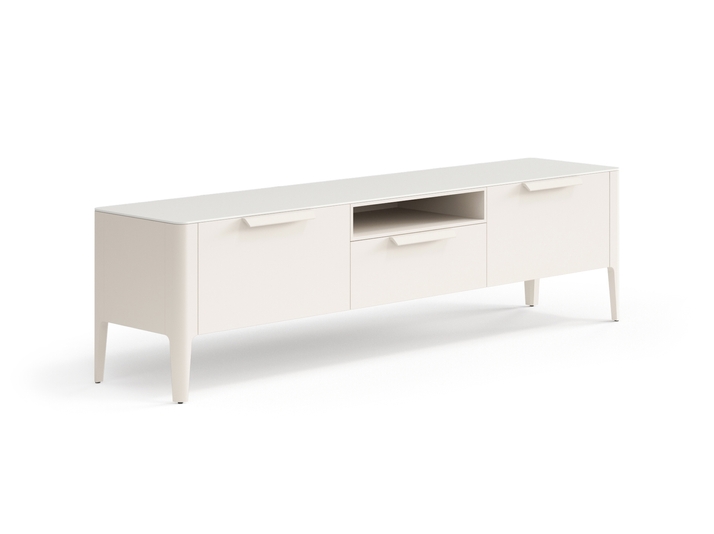 Мебель ТВ тумба Piega. Цвет Матовый бежево-серый. Материал Гладкая эмаль. Коллекция ТВ тумба Piega. Картинка.