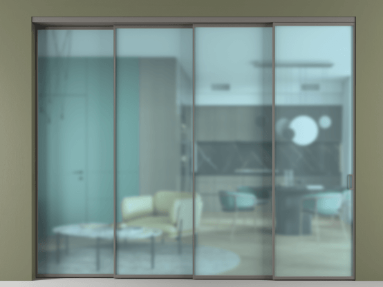 Алюминевая перегородка АЛПР 040.01_АКЛС_САТ ГОЛ_new. Цвет Алюминий классический серый. Материал Алюминий в эмали. Коллекция Перегородка Формато внутри проёма 4 створки с синхронным механизмом. Фото. Алюминевая перегородка АЛПР 040.01_АКЛС_САТ ГОЛ_new. Цвет Алюминий классический серый. Материал Алюминий в эмали. Коллекция Перегородка Формато внутри проёма 4 створки с синхронным механизмом. Картинка.