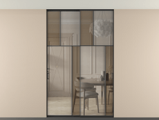 Перегородка Mosaic внутри проёма скрытое крепление в потолок 2 створки