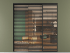 Перегородка Formato внутри проёма 3 створки с синхронным механизмом