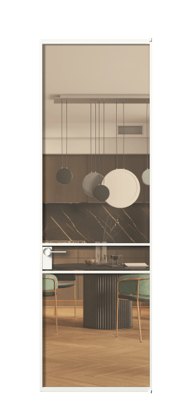 Дверь межкомнатная АЛПЛ040.02 ПРОЗ ОРАНЖ БЕЛ. Цвет Алюминий Белый. Материал Алюминий. Коллекция Формато. Картинка.